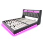 okwish Polsterbett 180x200cm mit LED Steckdose Ablage Schlafzimmer Grau ohne Matratze