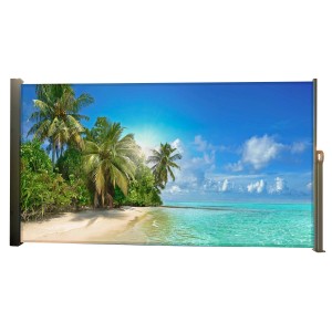 Garden Pleasure Seitenmarkise Motiv Malediven 300 cm Schwarz