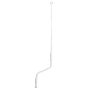 Weiße Markisenkurbel, 150 cm lang, mit Haken zum Einhängen für manuelle oder elektrische Markisen.