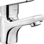 Einhebel-Waschtischarmatur Chieti, verchromt, mit leicht geneigtem Auslauf für Waschbecken.