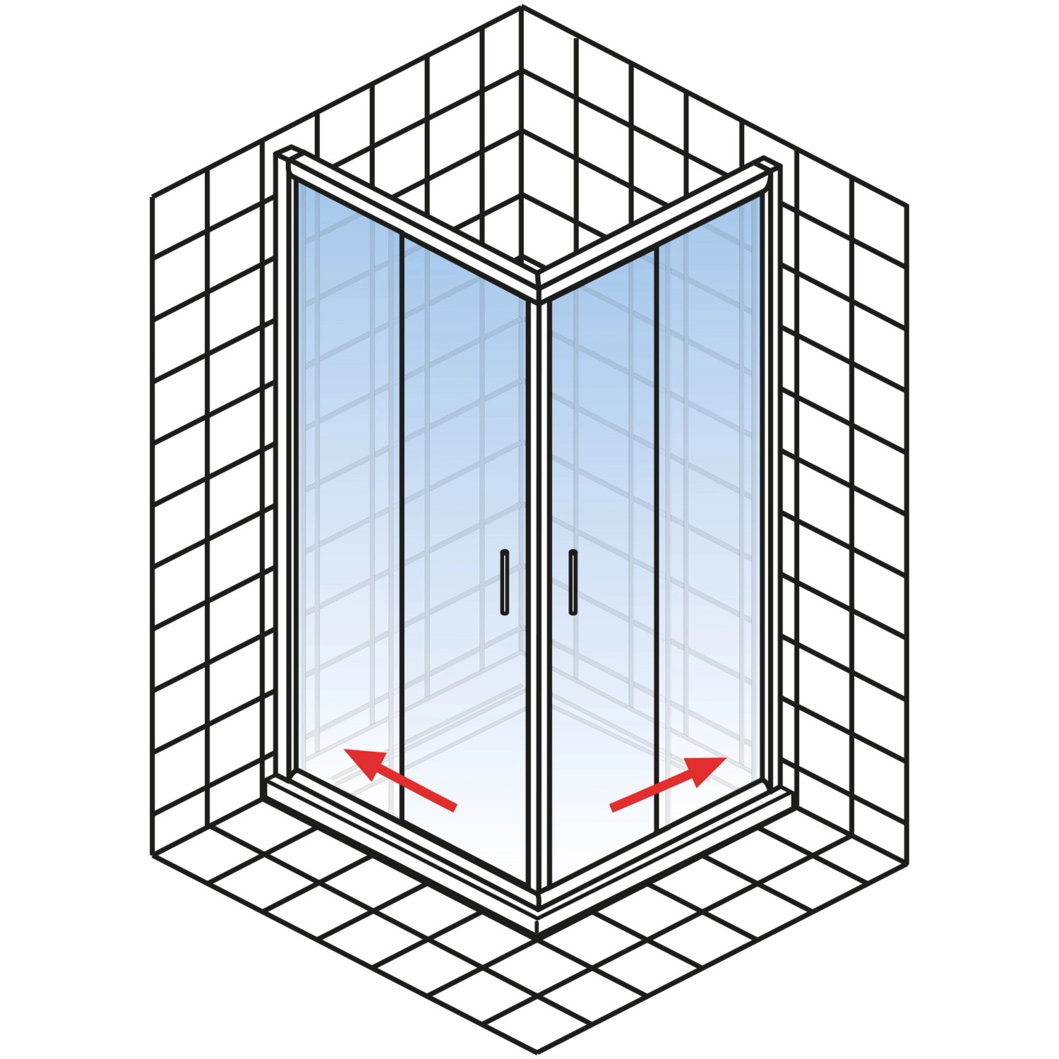 Schulte Eckeinstieg Kristall/Trend, 75x90x185cm, Echtglas klar hell. Eckeinstieg Dusche mit Chrom-Optik Rahmen.