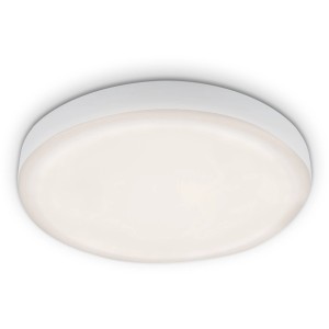 Weiße, runde Briloner LED-Einbauleuchte Plat, 10 cm Durchmesser, neutralweißes Licht.