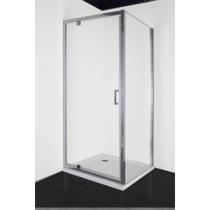 Sanotechnik Duschseitenwand Easy Clean, 90x195 cm, mit Chrom-Optik Rahmen und Klarglas.