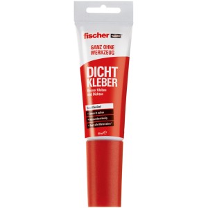 Tube Fischer Dicht Kleber, 80 ml, rot-weiß. Kleber zum Abdichten und Kleben.