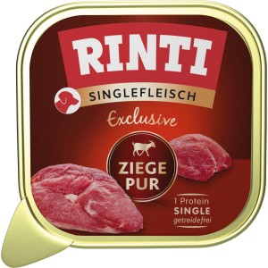 Rinti Single Fleisch Ziege Pur, 150g Hundenassfutter für sensible Hunde.