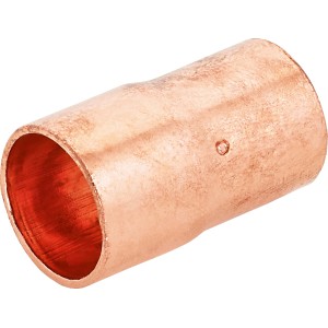 Kupfer Löt-Absatznippel, Ø 15 mm x Ø 12 mm, für die feste Verbindung von Kupferrohren.