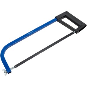 LUX Metallsäge Classic, 300 mm, mit blauem Vierkantrohr-Bügel und schwarzem Kunststoffgriff.