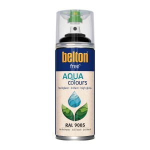 Belton Free AQUAcolours Buntlack RAL 9005 Tiefschwarz hochglänzend 400 ml
