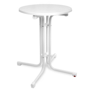 Weißer Beautissu Bistroni Bistrotisch, Ø60xH70cm, ideal für Indoor & Outdoor.