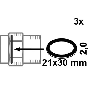 Abbildung der Kirchhoff Verschraubungsdichtung HD Fiber, 21x30x2 mm, blau, 3er-Pack.