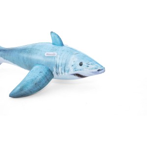 Bestway Schwimmtier Hai, 178 cm, aufblasbarer Hai mit Haltegriffen für Kinder ab 3 Jahren.