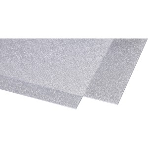 Transparente Polystyrol-Platte, 2,5 mm, 1000x500 mm, für Innenanwendungen.