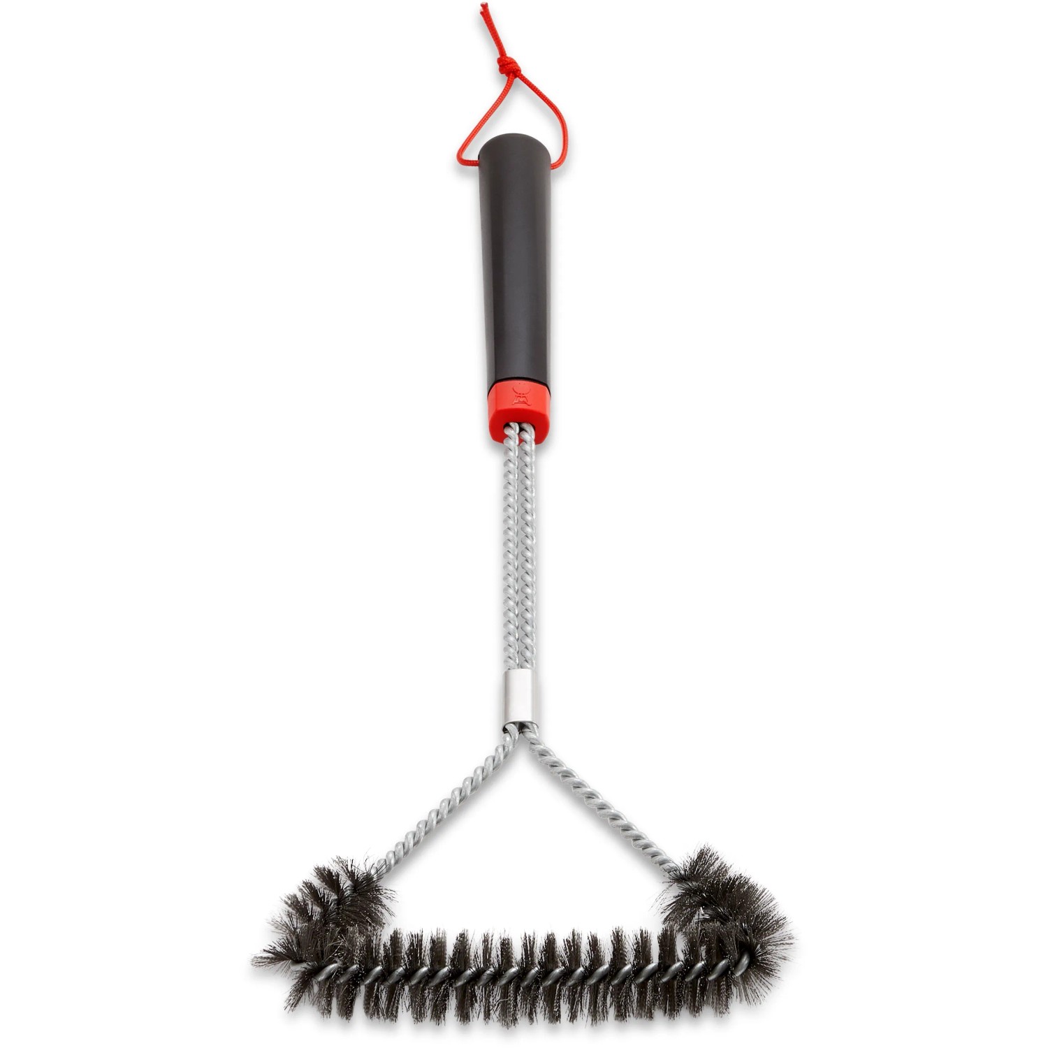 Weber Grillbürste, 3-seitig, 46 cm, schwarz-rot, zur Reinigung von Grillrosten.