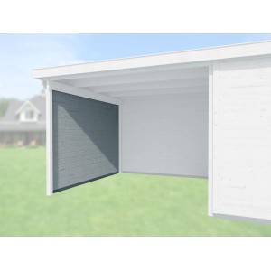 Weka Seitenwand, 21 mm, grau, für Gartenhaus Typ 126/172, als Wind- und Sichtschutz.