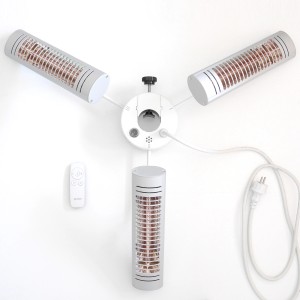 Vasner Schirm-Heizstrahler Umbrella X30 (3 Stk.) in Silber für Schirmstangen (40-80mm) mit Fernbedienung.