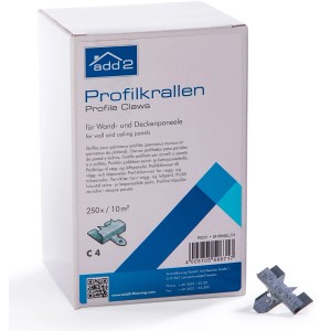 Profilholzkrallen 4 mm, 250er Packung für Wand- und Deckenpaneele.
