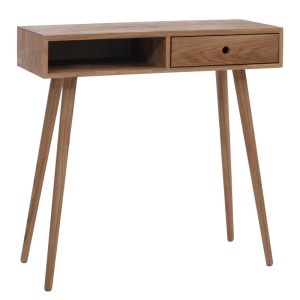 MCA Konsolentisch P55 aus Massivholz mit Schublade und Staufach, 80x80x34 cm.
