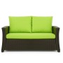 Gartenkissen-Set Lemon für 2-Sitzer Polyrattan Gartensofa, bequeme Sitzauflage und Rückenkissen.