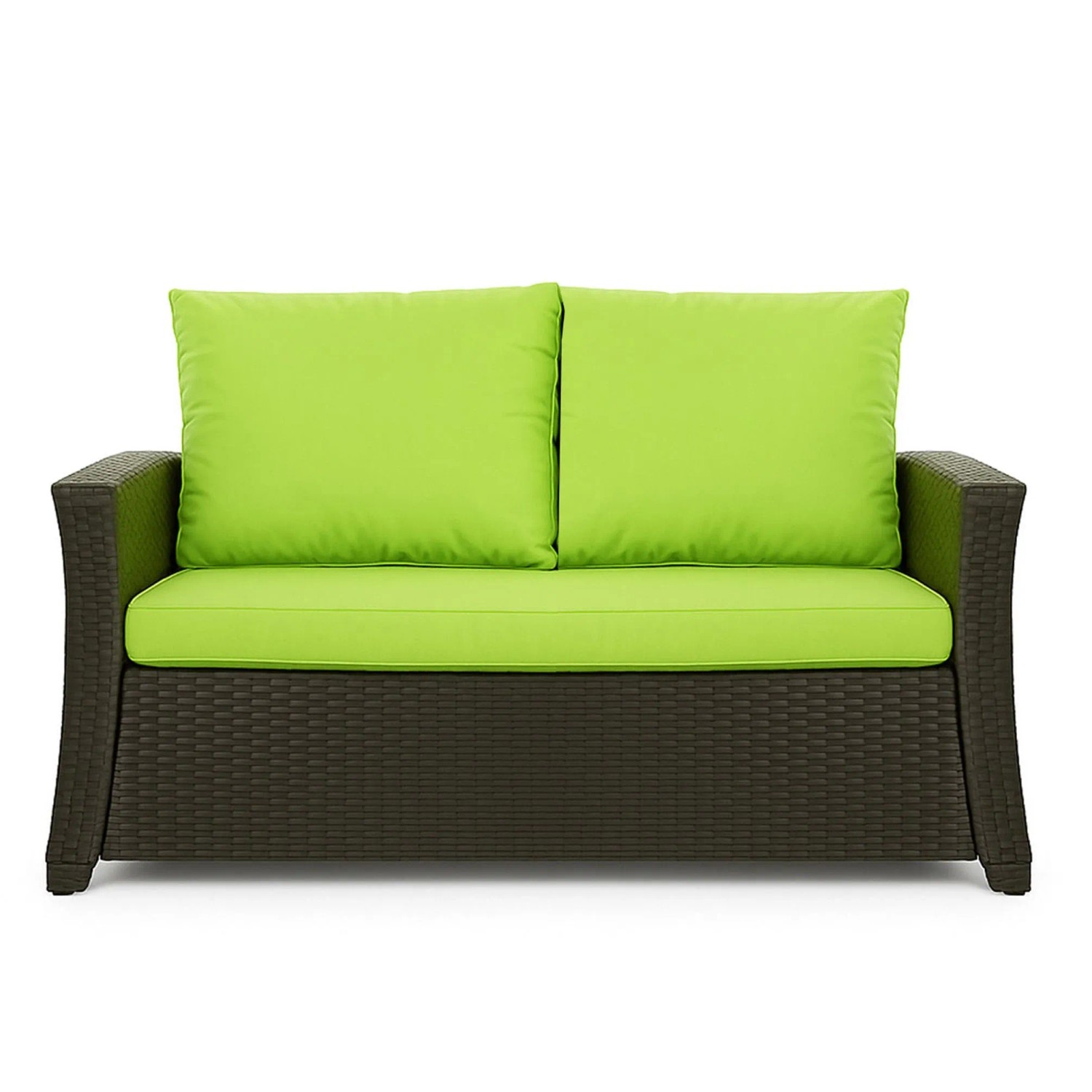 Gartenkissen-Set Lemon für 2-Sitzer Polyrattan Gartensofa, bequeme Sitzauflage und Rückenkissen.