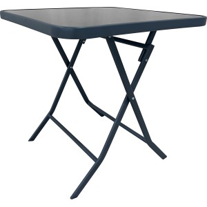 Quadratischer Klapptisch Toconao in Anthrazit, 70x70 cm, ideal für Garten und Balkon.