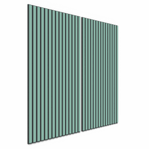 2er Set Akustikpaneele Lino Aquavert, MDF schwarz, Filz schwarz, 60x120cm. Schallabsorbierende Wandpaneele.