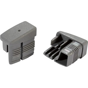 Fußkappen für Bonlee Stapelstuhl, 4er-Set, aus grauem Kunststoff.