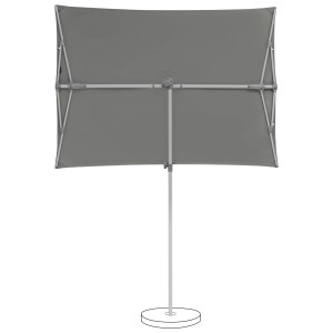 Suncomfort Marktschirm, 140 cm, Stone Grey, mit Handöffner und rechteckiger Form.