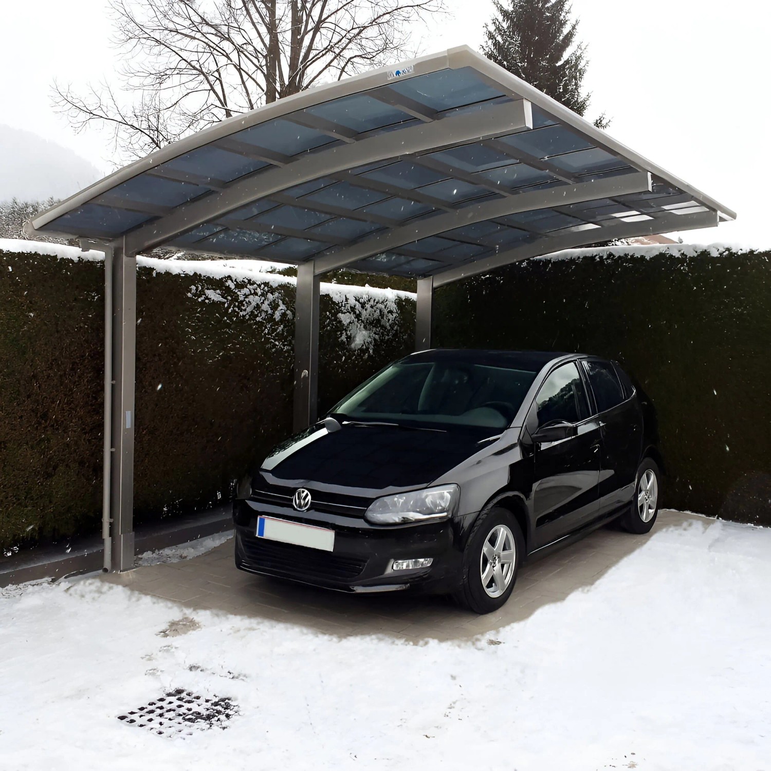 Ximax Alu Carport Portoforte Typ 110 Edelstahl-Look XL 301x495cm Sonderfertigung_4