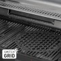 Detailaufnahme des Monroe Pro 3 SIKR Turbo Shadow Gasgrills mit Switch Grid Grillrost.