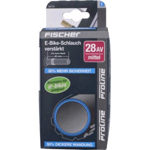Fischer Fahrradschlauch für E-Bike, 28 Zoll mit Autoventil, in Verpackung.