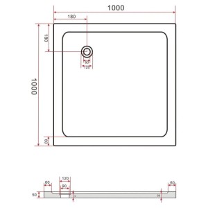 Glasdeals Duschwanne Duschtasse Acryl 5 x 100 x 100 cm 3902