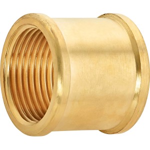 Messing Gewindemuffe 30,3 mm (Rp 1) für Warmwasser-, Kaltwasser- und Heizungsinstallation.