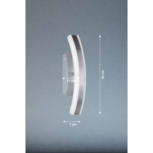 Moderne LED-Wandleuchte Stiff von Fischer & Honsel, weiß-aluminium, 1200 lm, dimmbar.