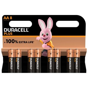 Duracell AA Alkaline-Batterien, 8er-Pack. Leistungsstarke Batterien für diverse Geräte.