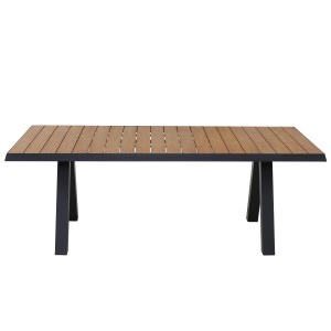Rechteckiger Siena Garden Gartentisch Tirana aus Teakholz, 105x205 cm, mit Aluminiumgestell.