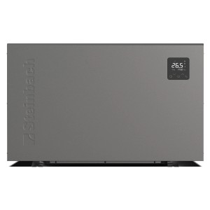 Steinbach Wärmepumpe Silent 5 kW, graue Pool-Wärmepumpe mit Display.