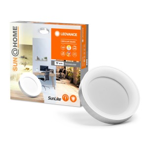 Ledvance Sun@Home Smart+ Deckenleuchte, rund, silber, Ø 45cm. Smarte LED Lampe mit Biorhythmussteuerung.