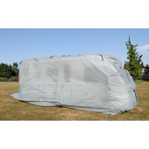 Graue Garden Pleasure Wohnmobil Abdeckplane Größe S zum Schutz vor Witterung.