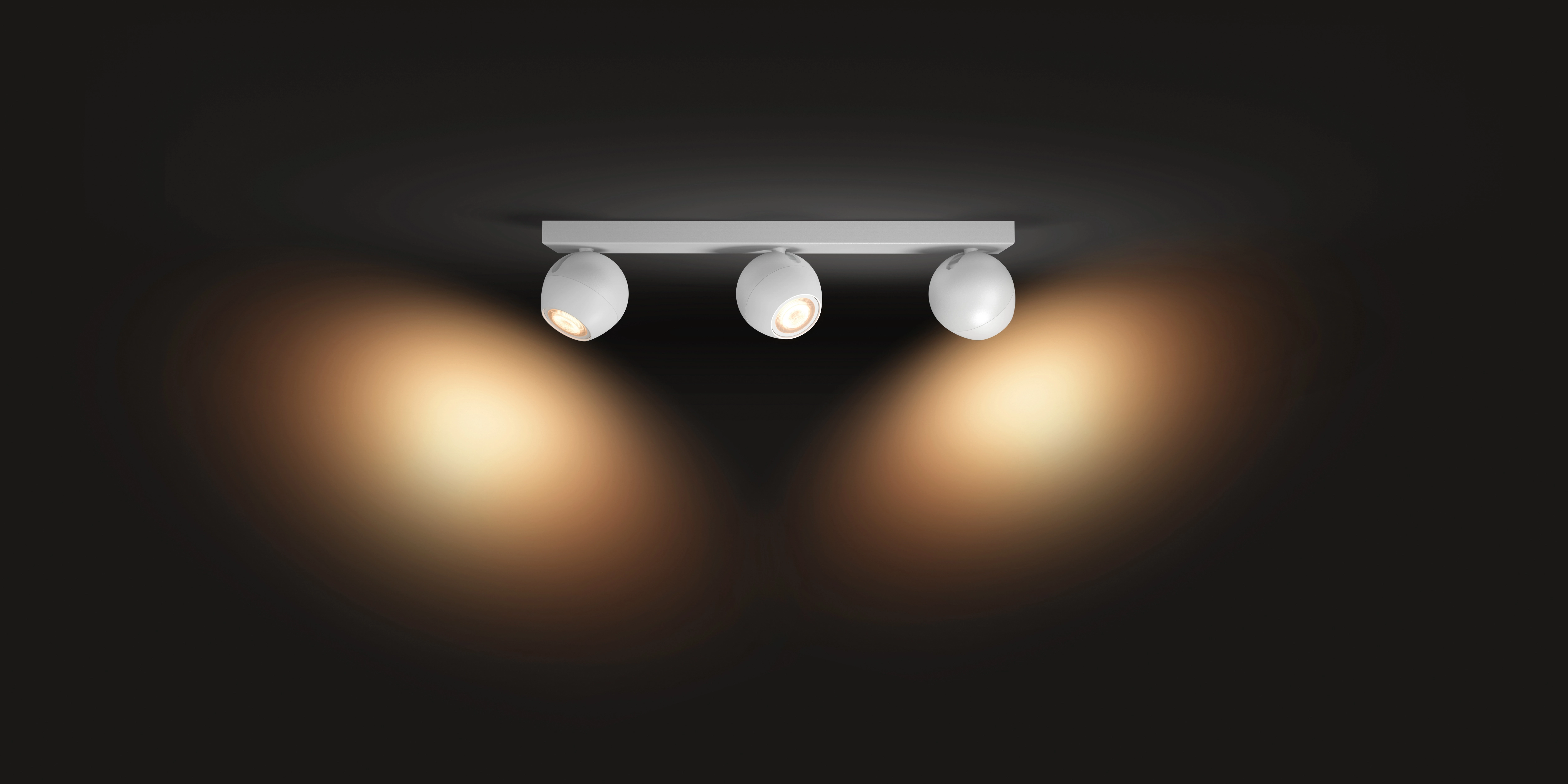 Philips Hue LED-Spot 3er Buckram inkl. Weiß Dimmschalter