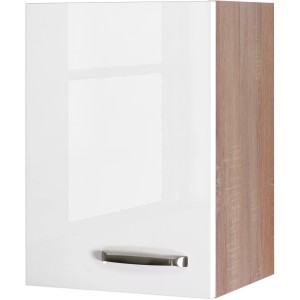 Flex-Well Exclusiv Küchen-Oberschrank Valero 40x55cm Hochglanz Weiß-Sonoma Eiche