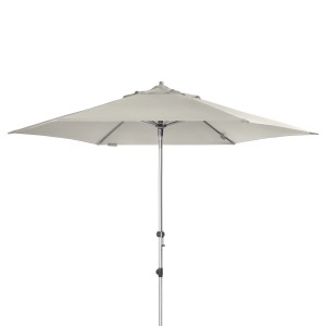 Grauer Doppler Marktschirm Expert, Ø 306 cm, mit Knickfunktion. Sonnenschutz für Garten und Balkon.