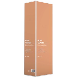 Verpackung der Glasfasertapete fein in Weiß, überstreichbare Tapete für Wände.