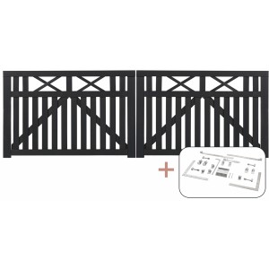 Plus Holz Doppeltor Vinesse Nadelholz Schwarz 300 cm x 98 cm