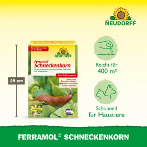 Neudorff Ferramol Schneckenkorn 500g: Regenfeste Schneckenbekämpfung für Gemüse, Obst und Zierpflanzen. Schont Haustiere.