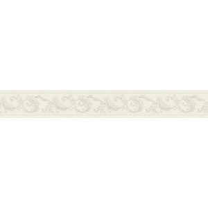 A.S. Création Bordüre Barock Ranke in Weiß-Silber, selbstklebend für einfache Anbringung.