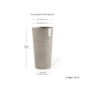 Ecopots Pflanztopf Amsterdam Halbhoch Taupe 34 cm x 66 cm