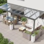Anthrazitfarbene Terrassenüberdachung Professional mit Glas, 600x350 cm, für entspannte Stunden im Freien.