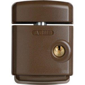 Braunes Abus Fensterschloss FTS3003 für erhöhte Sicherheit und Kindersicherung.