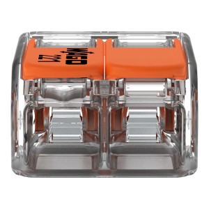 Wago Hebelklemme, 2-polig, für Leiter von 0,2 - 4 mm², 5er-Pack.