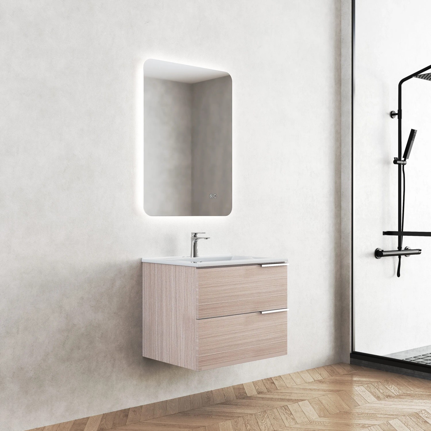 Inter Ceramic Badmöbel-Set 60 cm Holzoptik Beige kaufen bei OBI